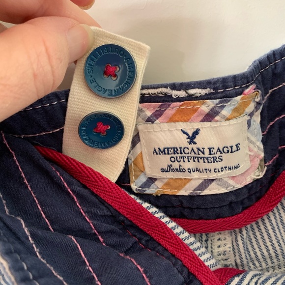 American Eagle pin stripe shorts zipper detail - Picture 5 of 7